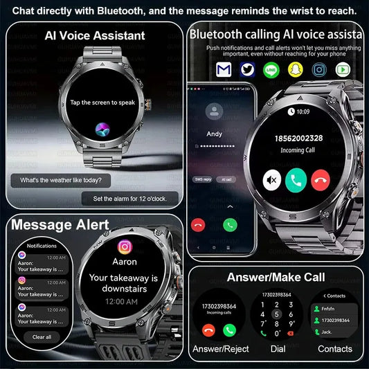 2025 New Military Smart Watch For Men 1000Mah Battery GPS Compass 10ATM Waterproof Flashlight Voice Call Sport Smart Watch Man