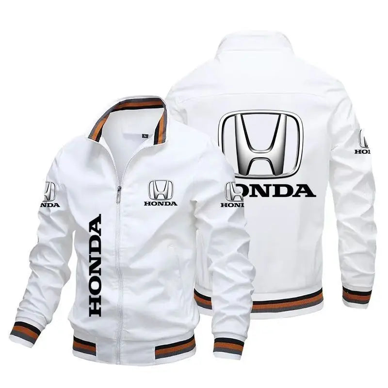 Cross border men's versatile sports and casual loose and trendy Honda printed jacket, sporty and fashionable thin work clothes