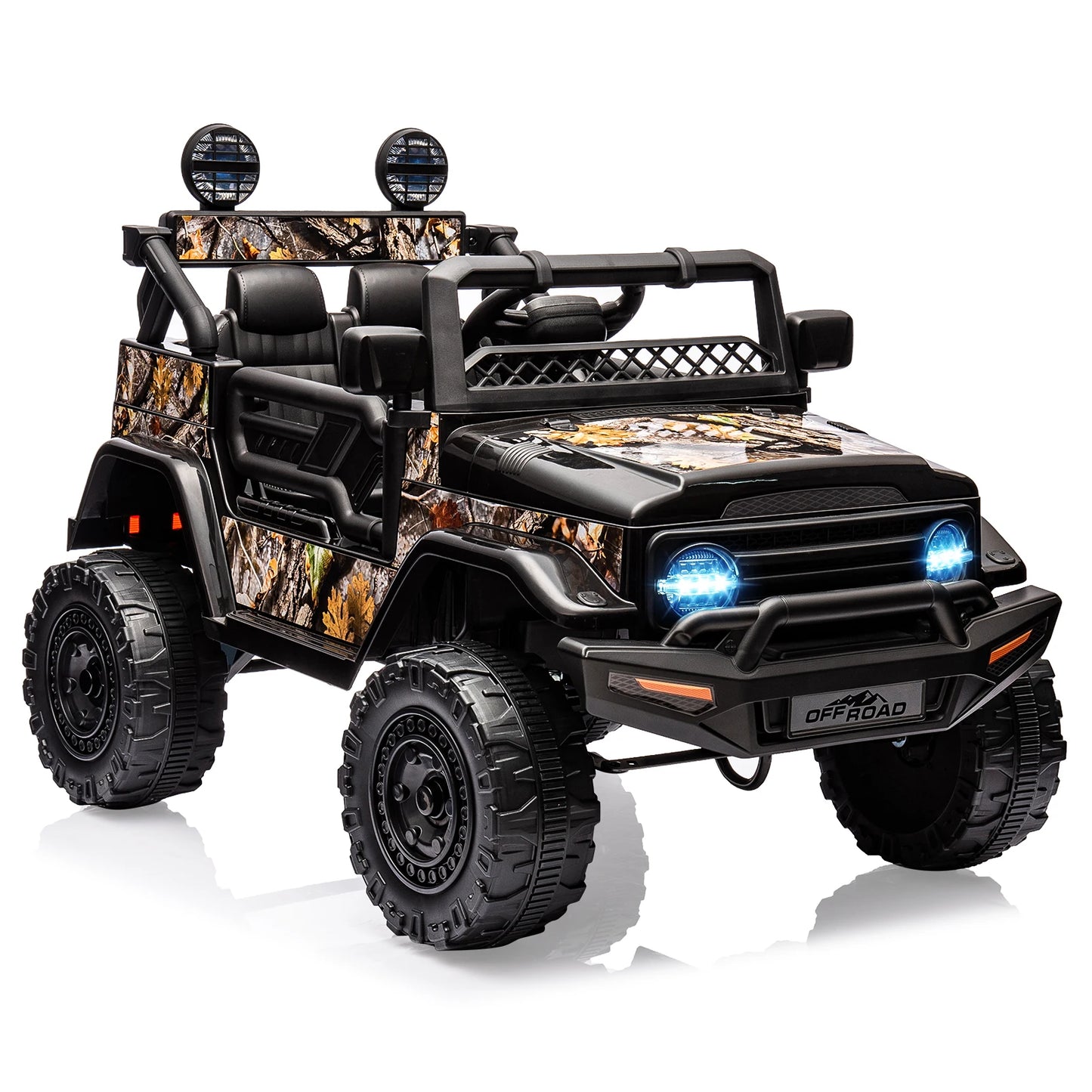 12V Kids Ride On Truck with Remote Control Spring Suspension Bluetooth Connectivity and Led Lights for 3-8years Birthday Gifts