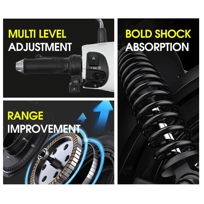 2025  Unique Design Factory Price Electric Scooter Motorbike Wuxi 1500w 55KM Adults