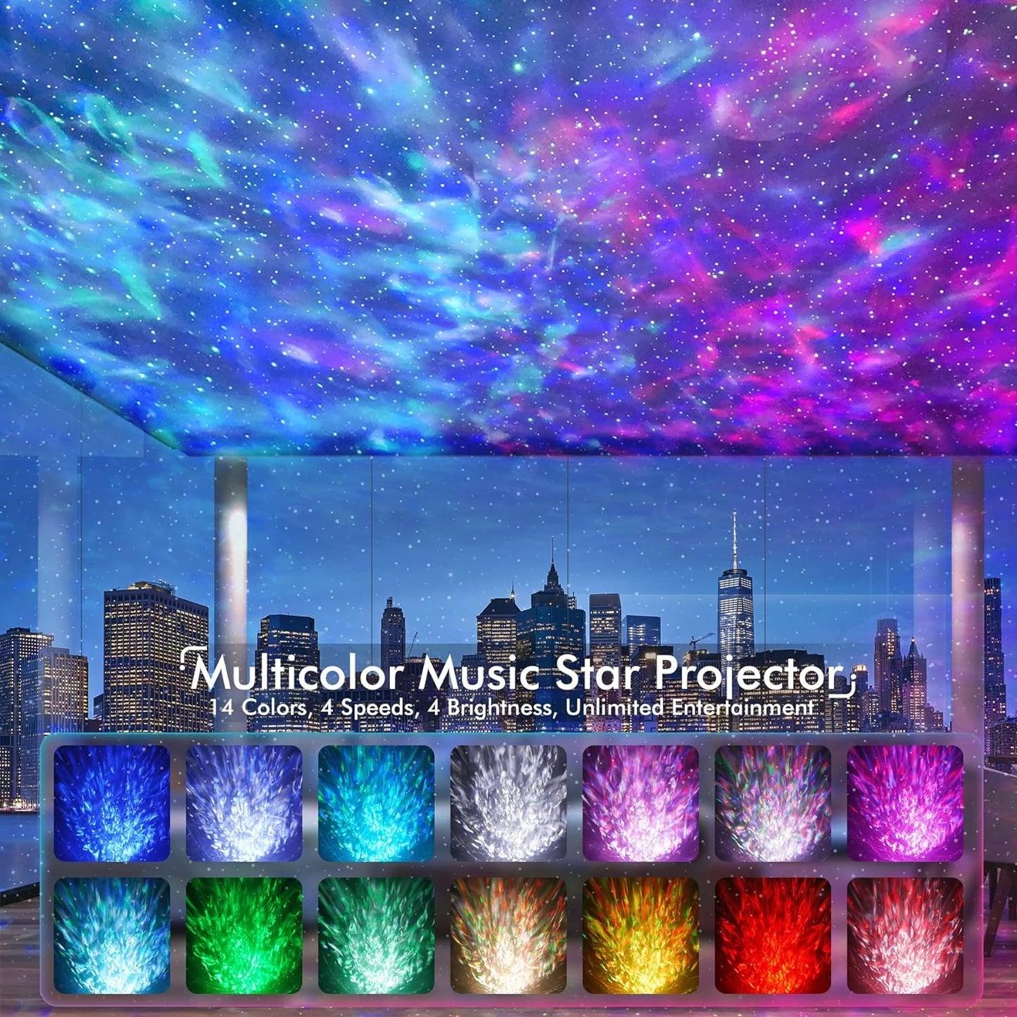 AURORA LIGHTING Star Projector Galaxy Projector for Bedroom LED Night Lights for Kids Room Adults Christmas Birthday Party Gifts