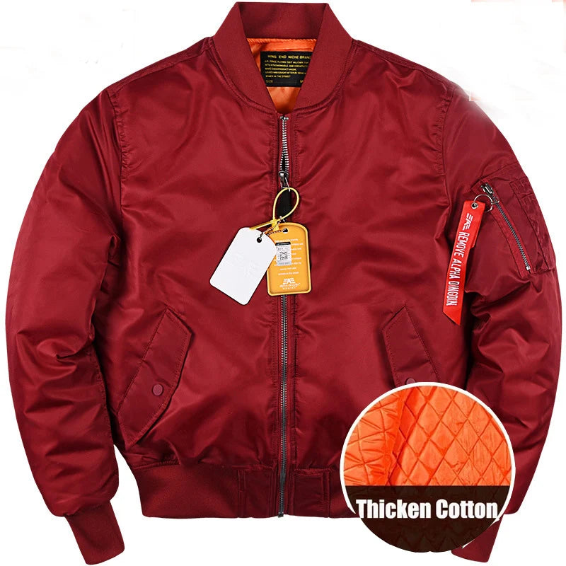 MA1 Bomber Jacket Men's Thickened Cotton Pad Coat  Autumn and Winter Baseball Uniform  Coat for Men