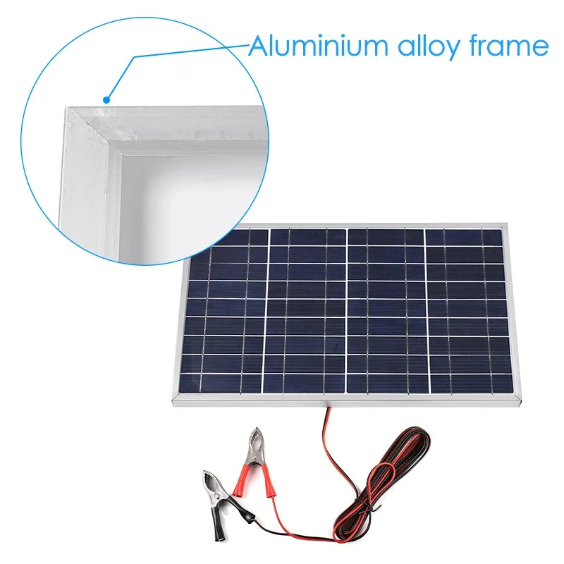 Solar Panel 12V Portable Solar Cell Outdoor Rechargeable Solar Kit Household Solar Generator Solar Charger RV Power Supply
