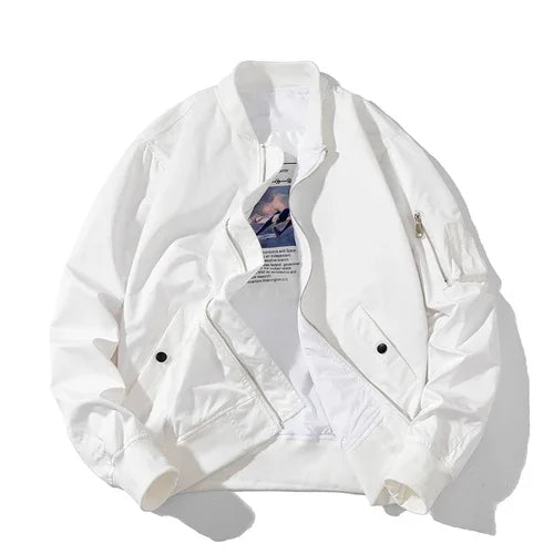 Men Bomber Jacket Solid Autumn Winter Pilot Jacket Women Vintage Fashion Hooded Baseball Coat Casual Windbreak Parkas Red Pink