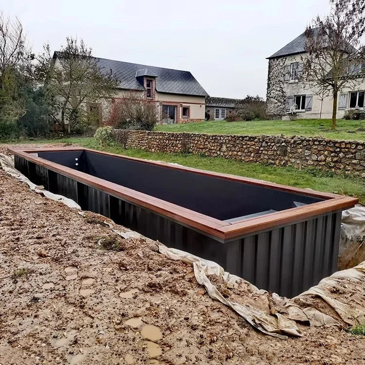 Bespoke Luxury 40ft Container Infinity Pool Custom Size/Color Options with Glass Mosaic Tiles Premium Backyard Statement Piece