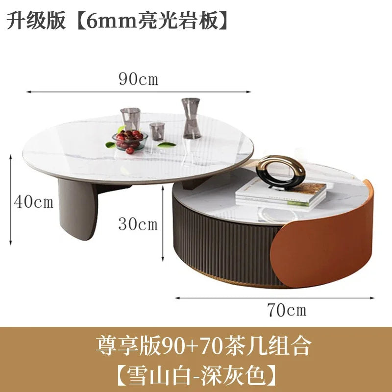 Unique Aesthetic Coffee Tables Marble European Glam Nordic Luxury Trendy Coffee Tables Round Modern Mesas Living Room Furniture