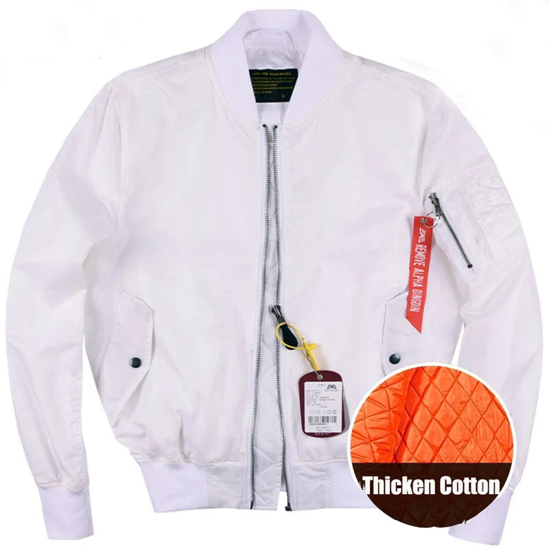 MA1 Bomber Jacket Men's Thickened Cotton Pad Coat  Autumn and Winter Baseball Uniform  Coat for Men