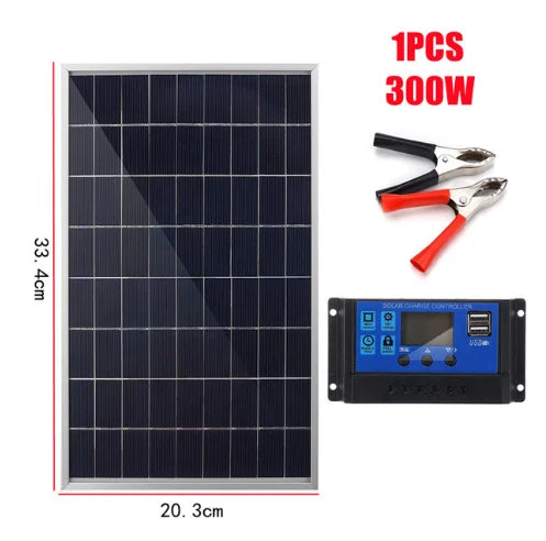Solar Panel 12V Portable Solar Cell Outdoor Rechargeable Solar Kit Household Solar Generator Solar Charger RV Power Supply