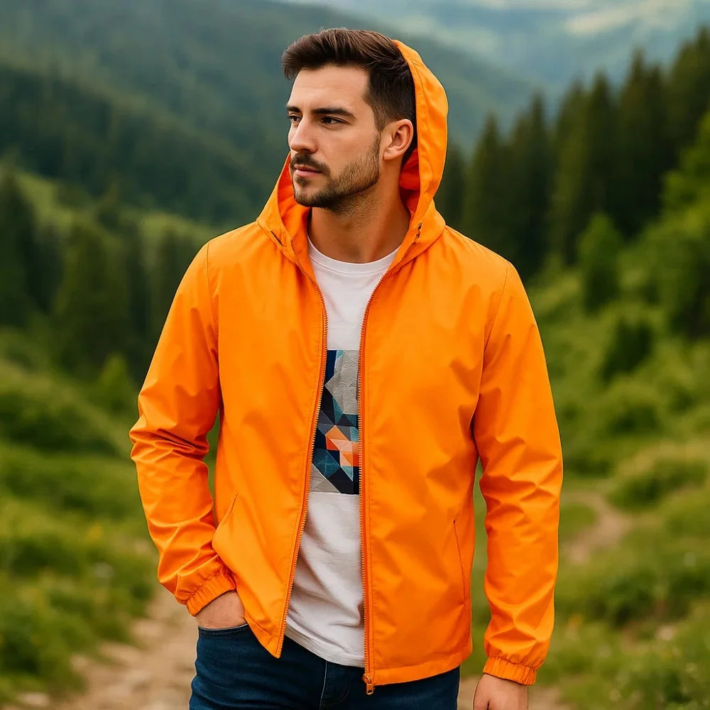 2025 New Men's Fashion Jacket Audi Car Logo Outdoor Sports Windbreaker Rainproof and Windproof Coat Summer thin jacket