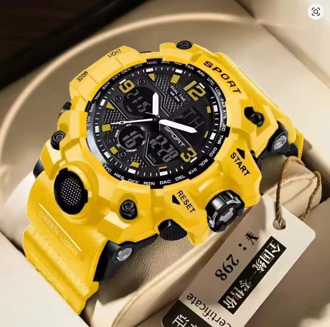 Hot shopping Teenage Men's Junior High School Student Fashion Trend Black Technology Sports Glow Men's Electronic Watch