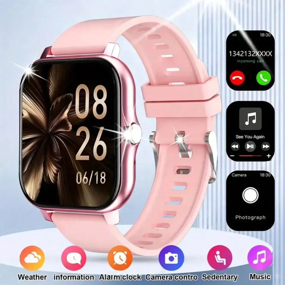2025 Smart Fitness Watch - Wireless Calls, 50+ Sports Modes, HR/SpO2 Monitoring & Smart Notifications for iOS/Android (Unisex)