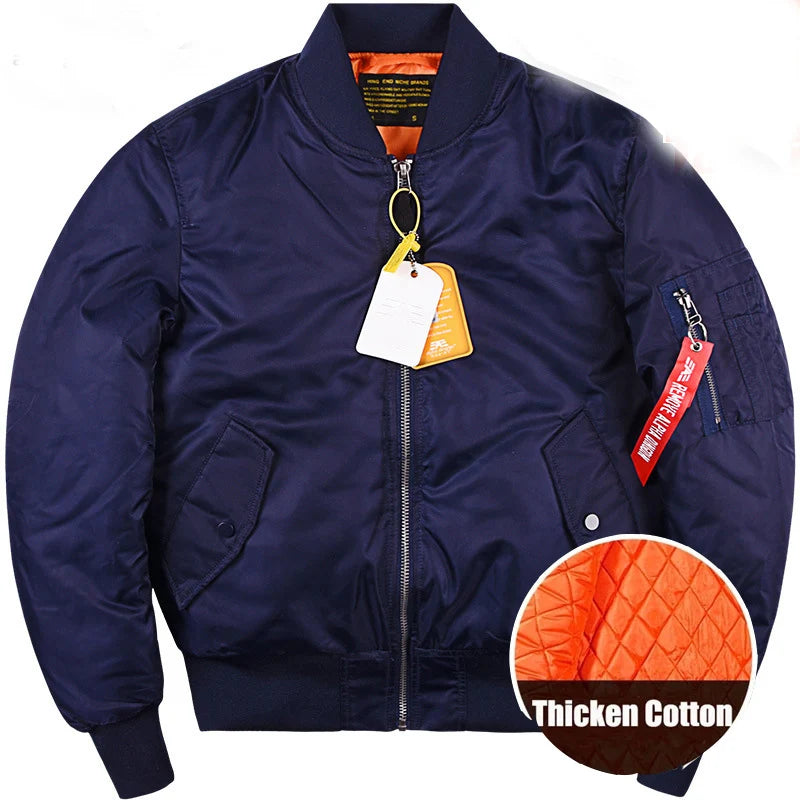 MA1 Bomber Jacket Men's Thickened Cotton Pad Coat  Autumn and Winter Baseball Uniform  Coat for Men