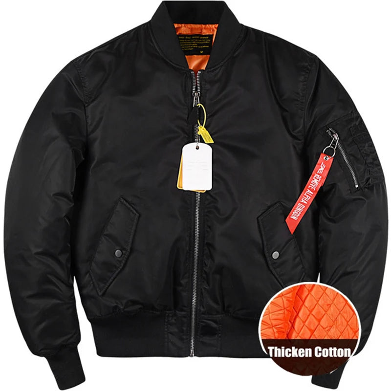MA1 Bomber Jacket Men's Thickened Cotton Pad Coat  Autumn and Winter Baseball Uniform  Coat for Men