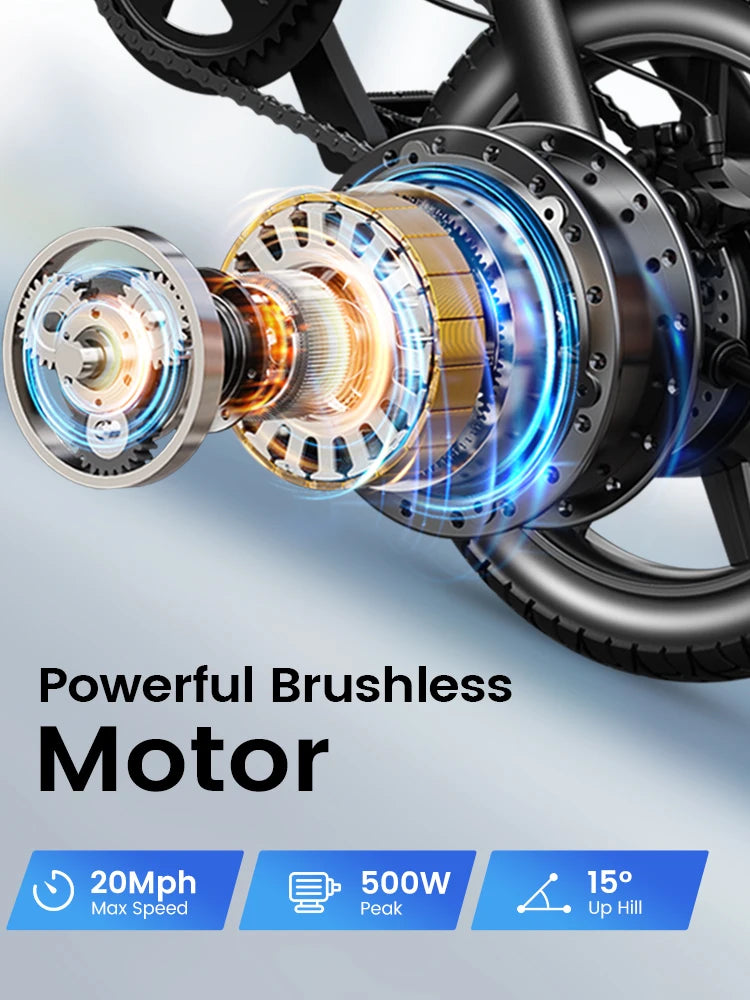 DYU D3F-MINI Electric Bicycle Peak 500W Motor 36V7.8AH Lithium Battery Electric Bike  14 Inch city E-bike