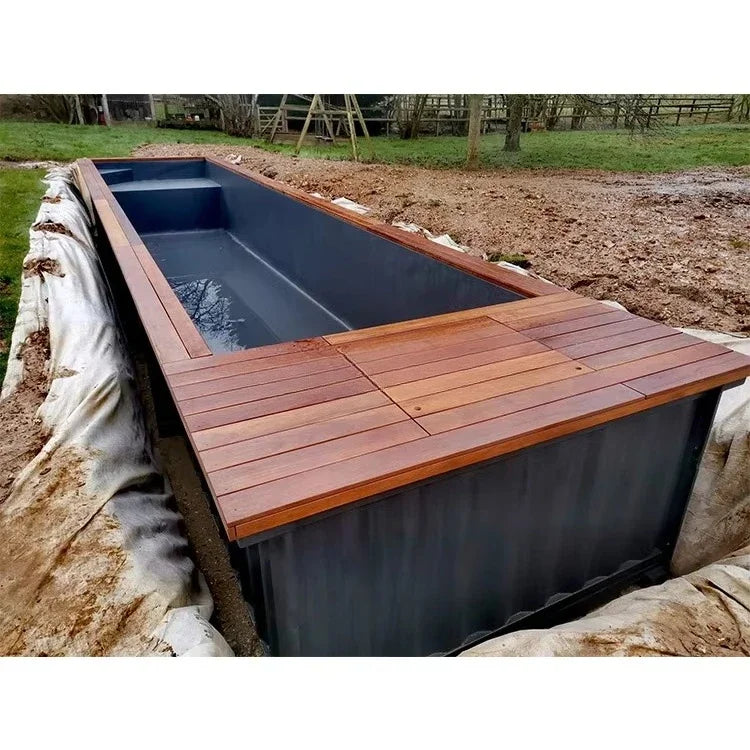 Bespoke Luxury 40ft Container Infinity Pool Custom Size/Color Options with Glass Mosaic Tiles Premium Backyard Statement Piece