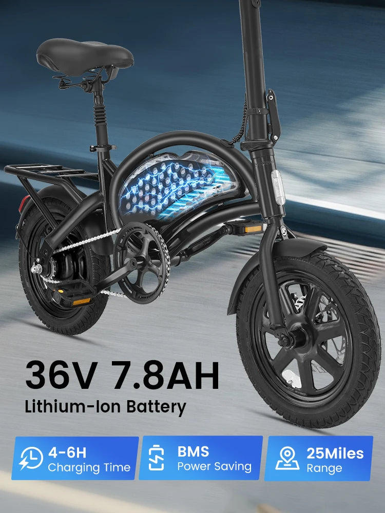 DYU D3F-MINI Electric Bicycle Peak 500W Motor 36V7.8AH Lithium Battery Electric Bike  14 Inch city E-bike