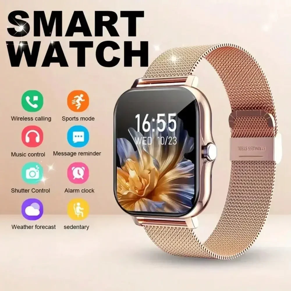 2025 Smart Fitness Watch - Wireless Calls, 50+ Sports Modes, HR/SpO2 Monitoring & Smart Notifications for iOS/Android (Unisex)