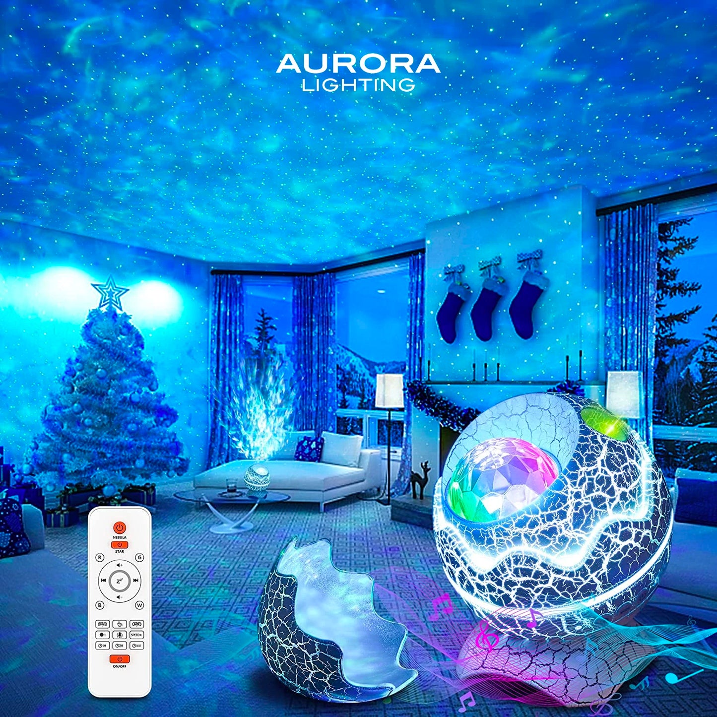 AURORA LIGHTING Star Projector Galaxy Projector for Bedroom LED Night Lights for Kids Room Adults Christmas Birthday Party Gifts