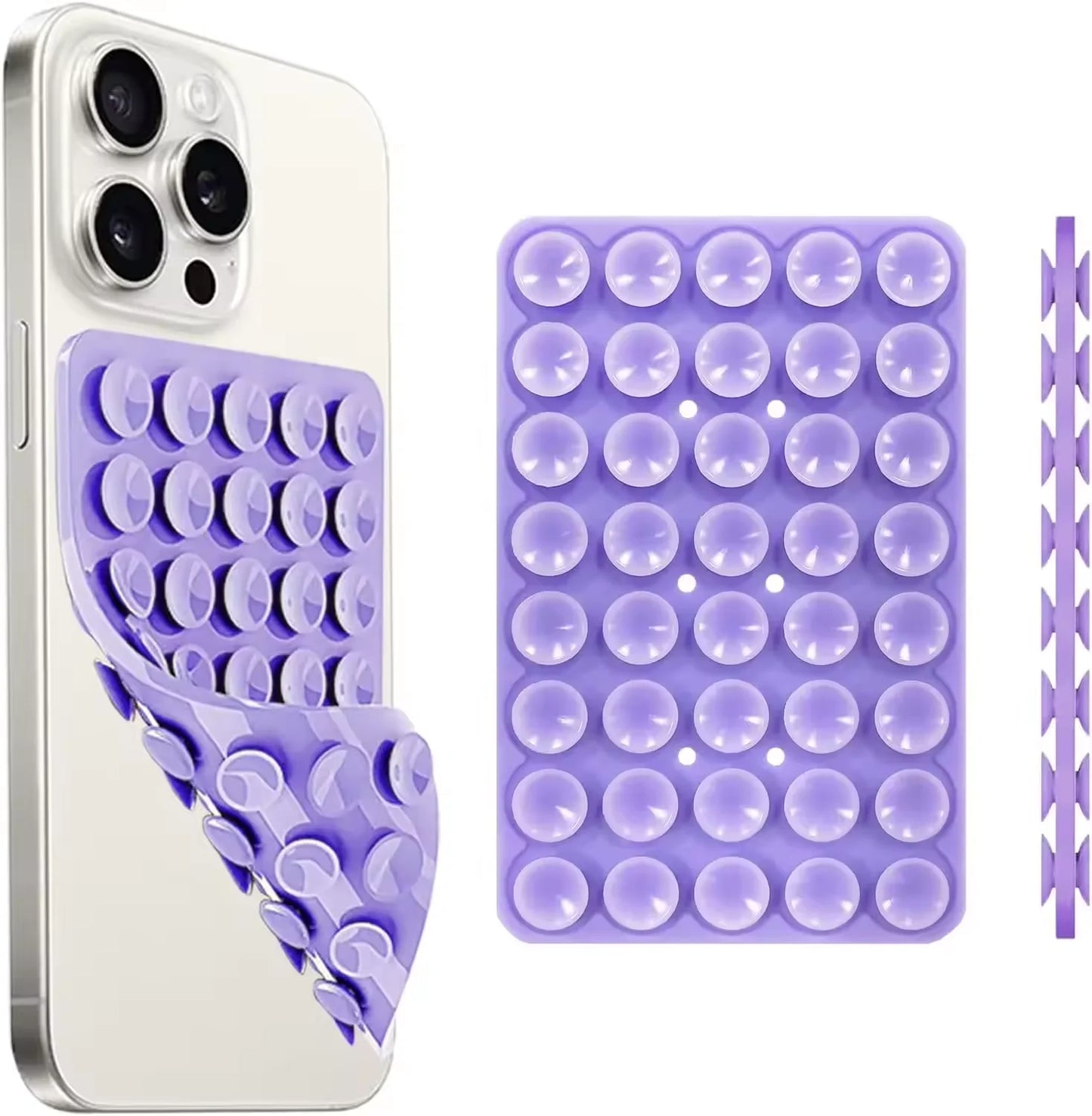 Silicone Suction Cup Phone Case Mount Double Sided Hands-Free Strong Grip Holder for Selfies and Videos for iPhone Android