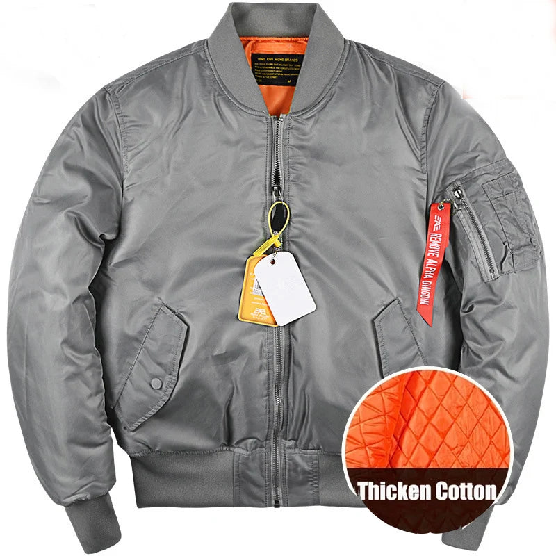 MA1 Bomber Jacket Men's Thickened Cotton Pad Coat  Autumn and Winter Baseball Uniform  Coat for Men