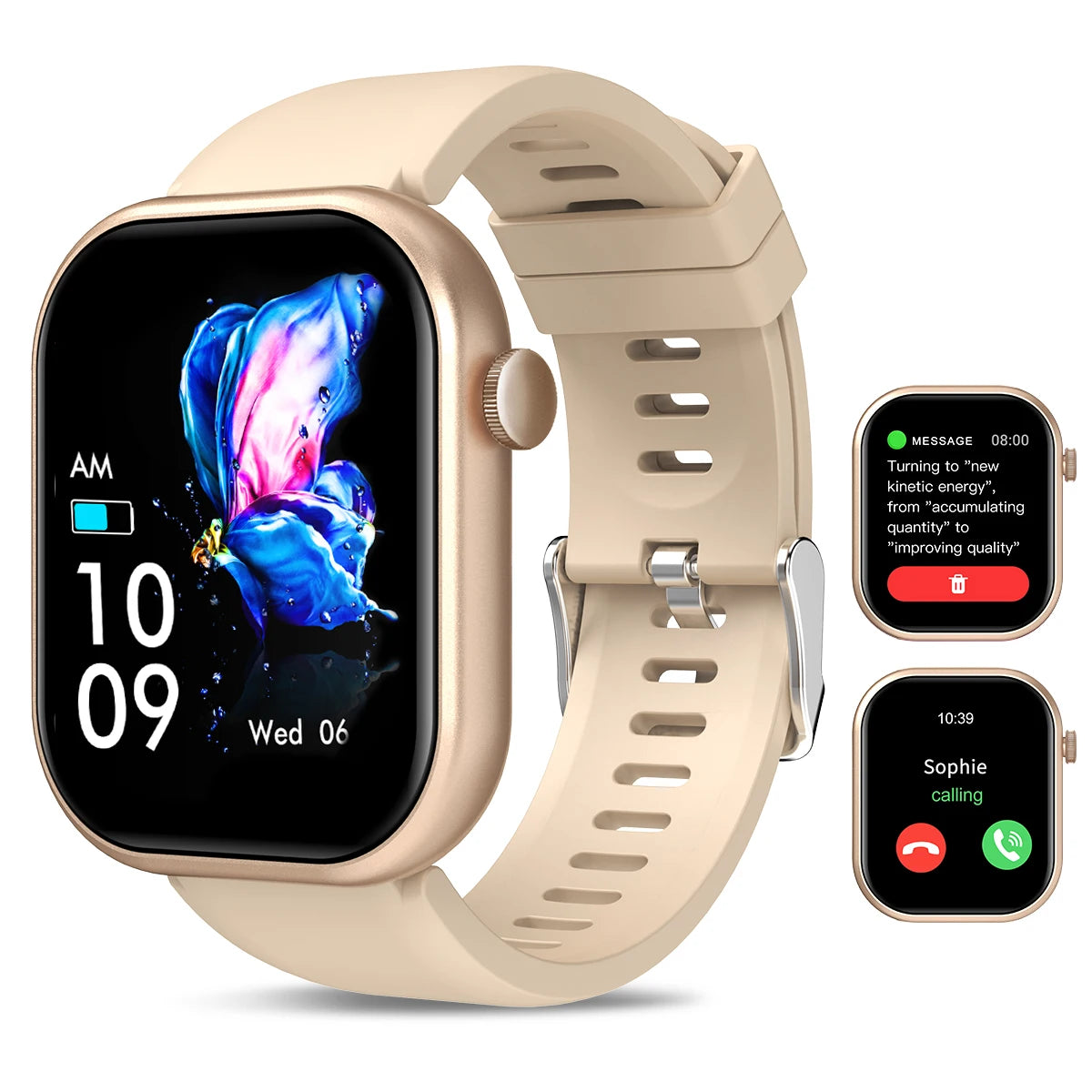 HOT Smartwatch full touch screen, answer and make calls, message reminders, custom watch face wallpaper and other functions