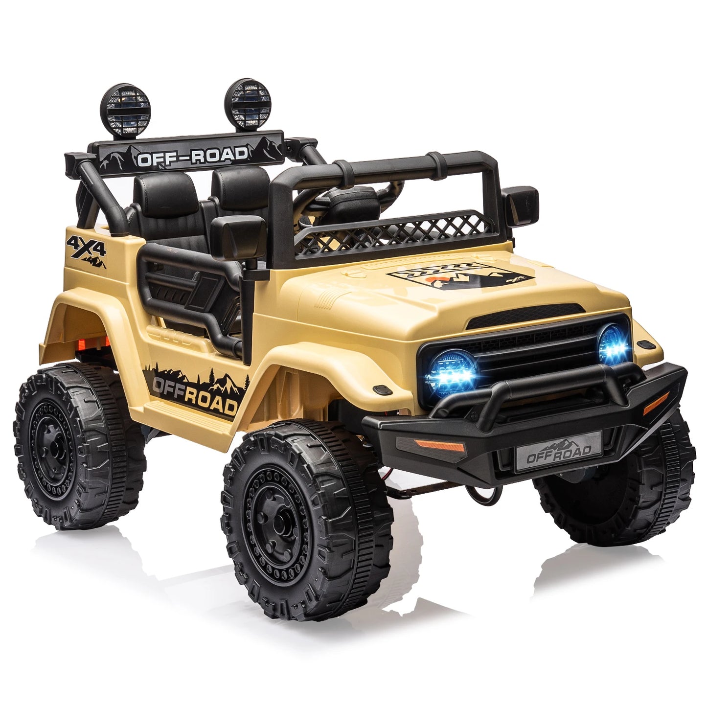 12V Kids Ride On Truck with Remote Control Spring Suspension Bluetooth Connectivity and Led Lights for 3-8years Birthday Gifts