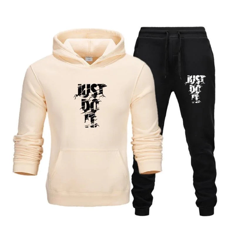 Spring 2025 brand men's sweatshirt sweatshirt and sweatpants set autumn and winter warm sportswear set, men's hooded jacket