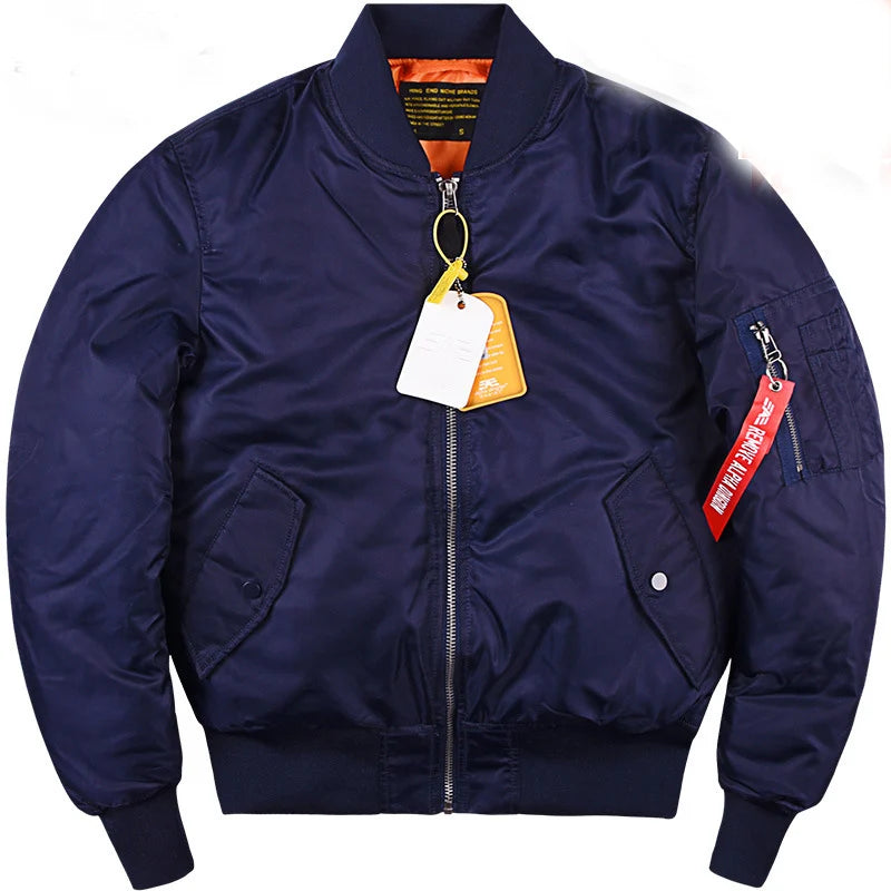 MA1 Bomber Jacket Men's Thickened Cotton Pad Coat  Autumn and Winter Baseball Uniform  Coat for Men