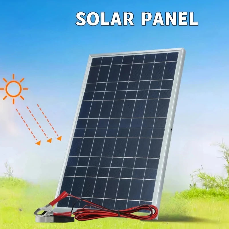 Solar Panel 12V Portable Solar Cell Outdoor Rechargeable Solar Kit Household Solar Generator Solar Charger RV Power Supply