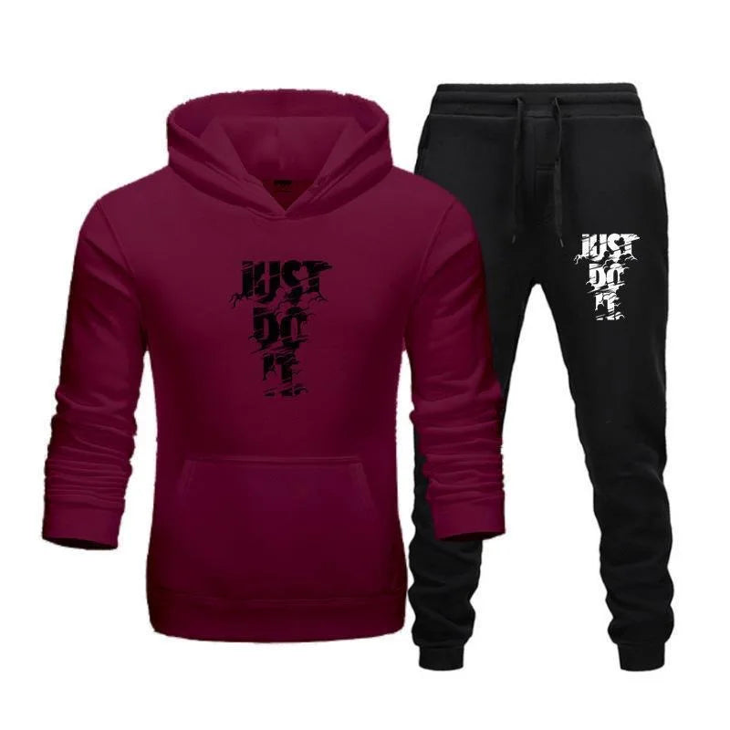 Spring 2025 brand men's sweatshirt sweatshirt and sweatpants set autumn and winter warm sportswear set, men's hooded jacket
