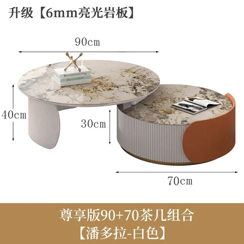 Unique Aesthetic Coffee Tables Marble European Glam Nordic Luxury Trendy Coffee Tables Round Modern Mesas Living Room Furniture