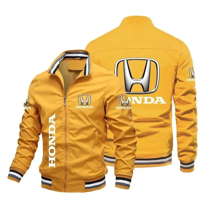 Cross border men's versatile sports and casual loose and trendy Honda printed jacket, sporty and fashionable thin work clothes